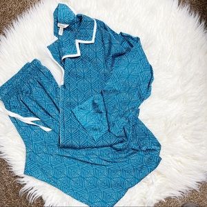 Soma Intimates & Sleepwear - Soma Teal and White pajama set Soma Intimates & Sleepwear - Soma Teal and White pajama set